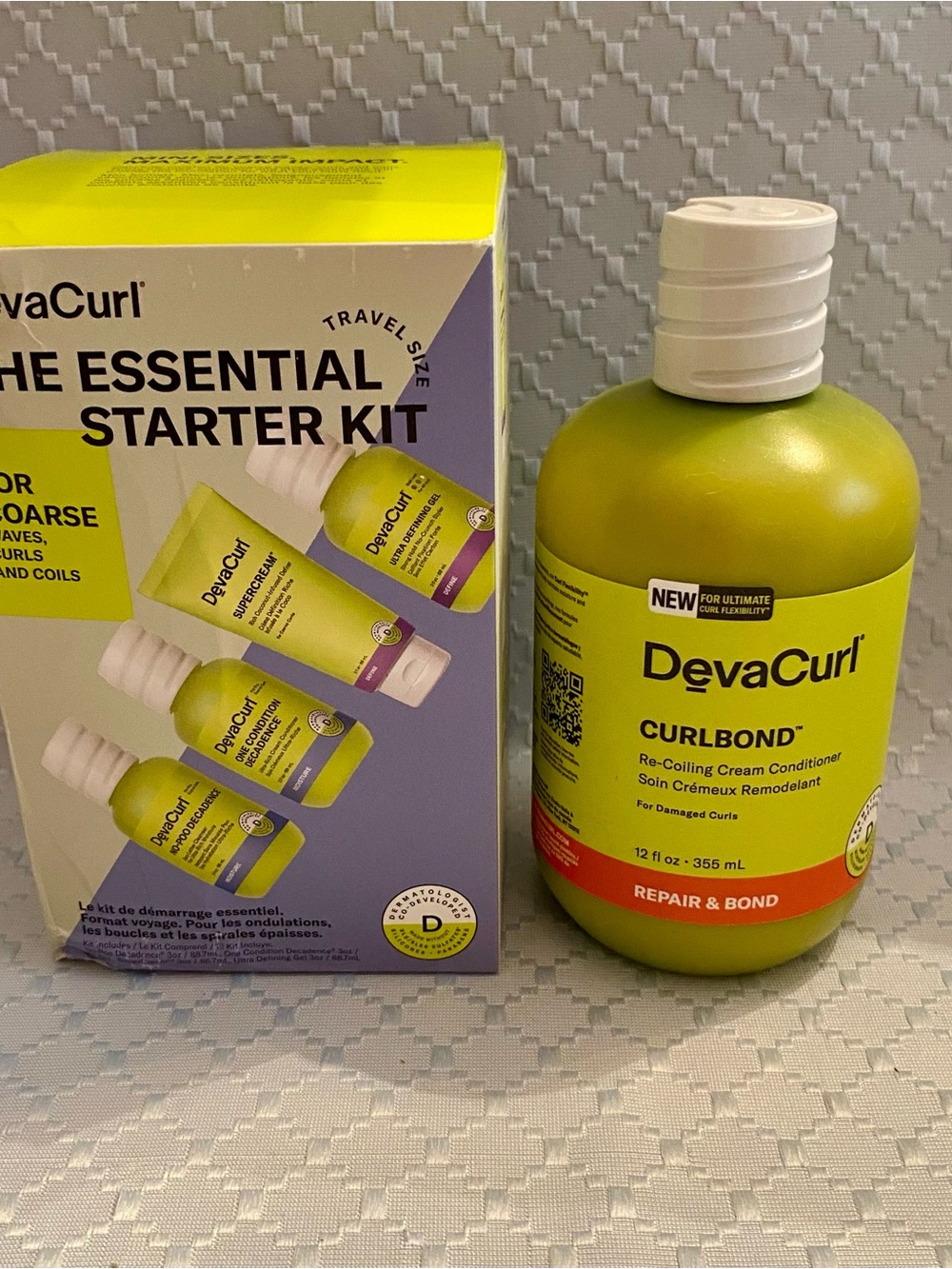 DevaCurl Re-Coiling Cream Conditioner and Essential Starter Kit Coarse Hair